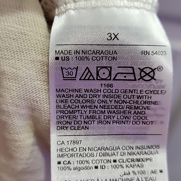 NWT Old Navy Cream Peace Love Pride Plus Size Graphic T-Shirt 3X - Picture 5 of 5